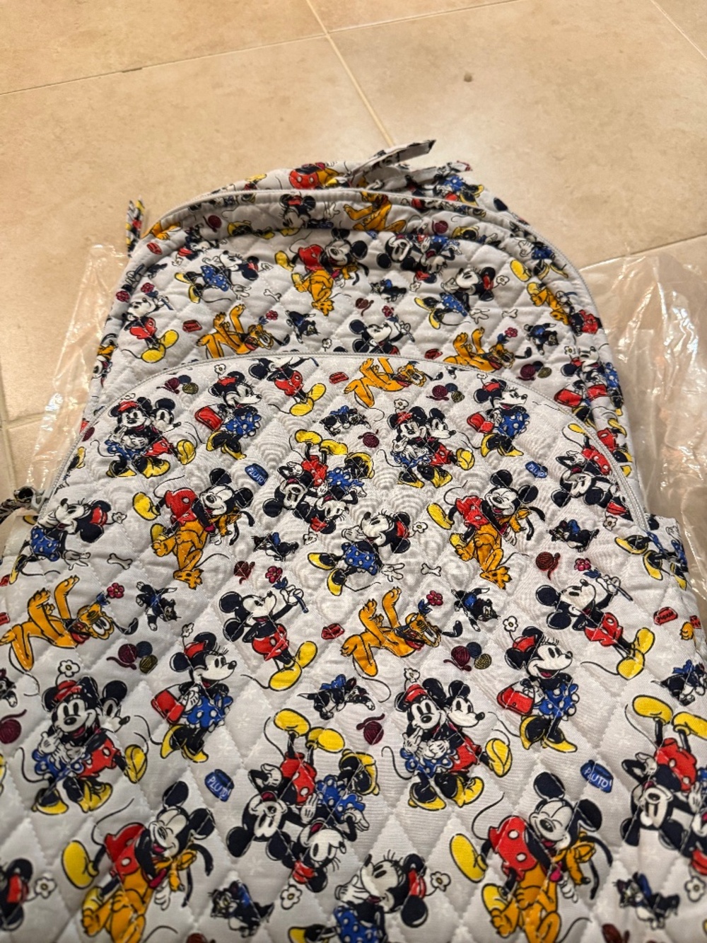 Vera Bradley Women's Outlet Disney Cotton Essential Large Backpack Mickey Mouse